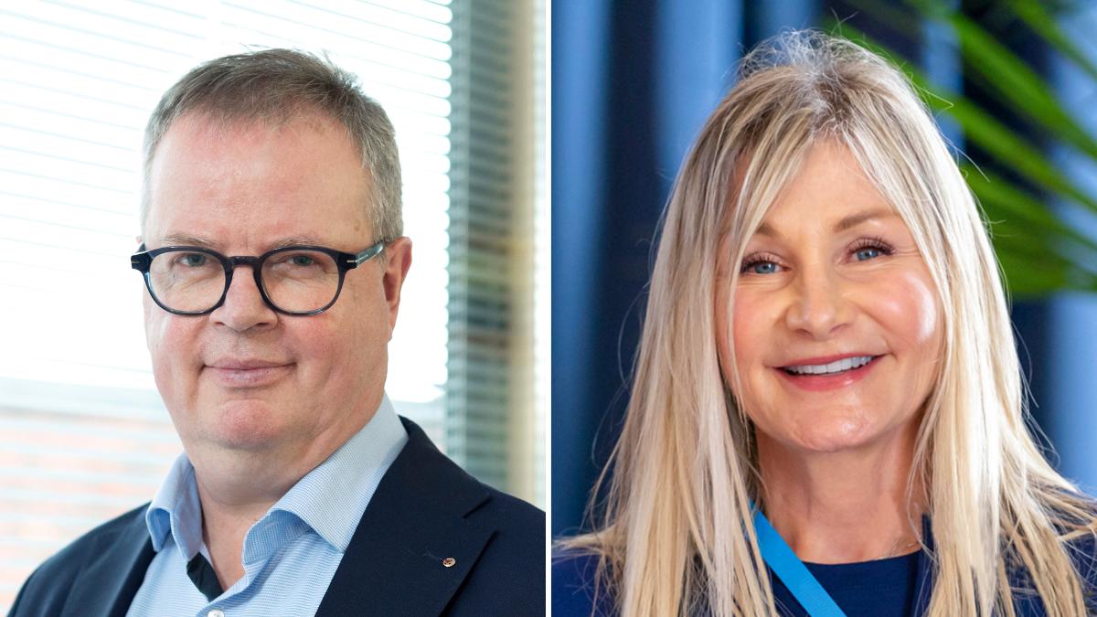 Kuvassa kansliapäällikkö Veli-Mikko Niemi ja WHO:n johtaja Chris Brown